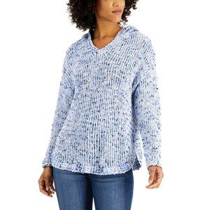 JPR Studio Women's Size XS Chenille Knit Pullover Hooded Sweater Blue MLT3888ASA